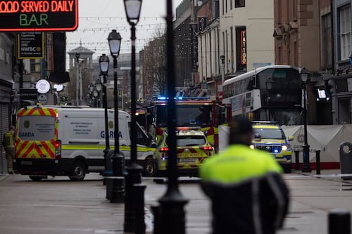 Pedestrian (80s) dead and three people injured after bus crashes in Dublin city centre